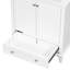 Base de meuble-lavabo blanc 30 po, armoire multifonctionnelle avec portes et tiroir, bois massif et planches, tablette réglable, base requise pour l'assemblage - 1 requis, style moderne-121109777