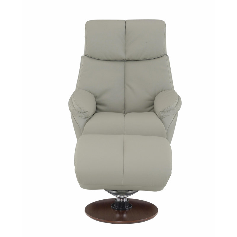 Fauteuil d'appoint en cuir fleur Kandoro