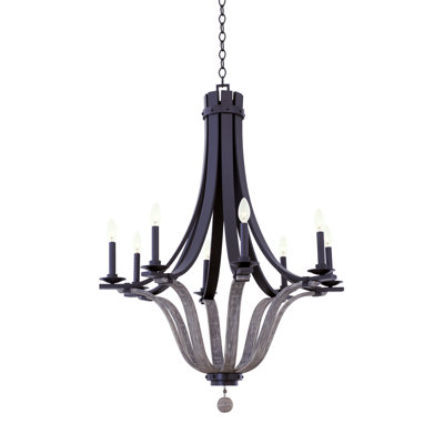 Lansing 8 LT Satin Bronze Chandelier Kalco