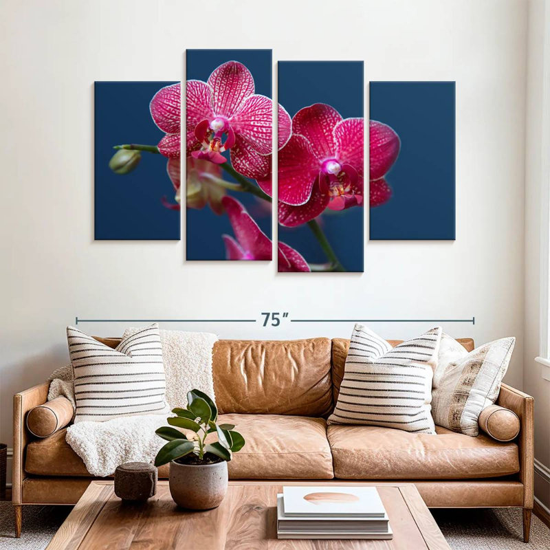 Fleur d'orchidée Harnek Magenta, H 42 po x l 68 po