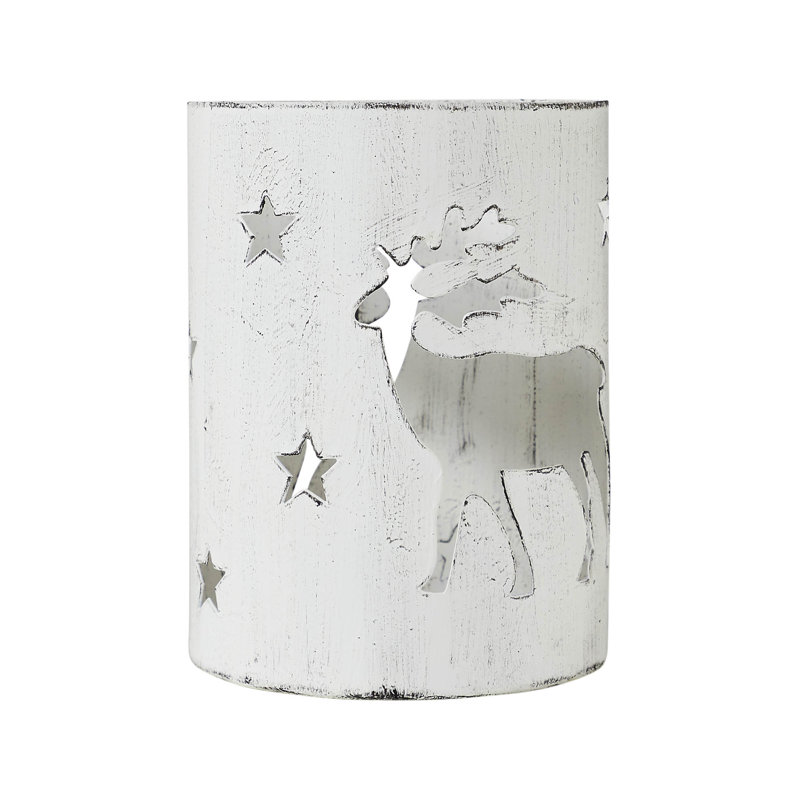 Festive Finds Votive Candle Holder Reindeer White, 6" H x 4.25" W x 4.25" D