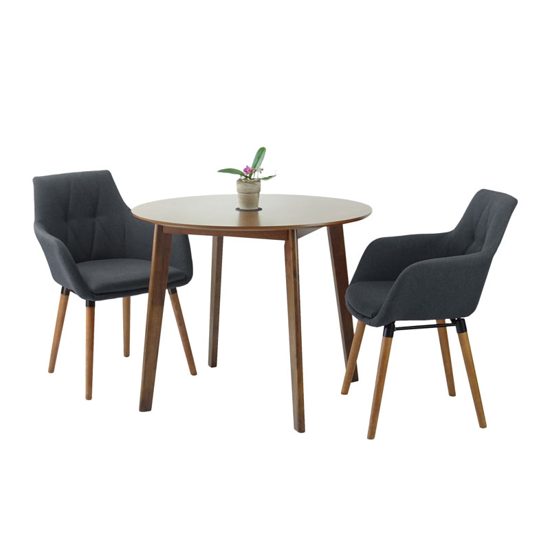 Ensemble repas rond 35,5 po Carper Carstens, Gris foncé