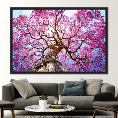 Décoration murale fleur botanique mettant en vedette un paysage naturel avec des arbres sur toile