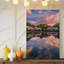 Toile, "Un paysage serein à l'aube avec un lac tranquille", art mural par Blooming Cherry Blossom-1270368024