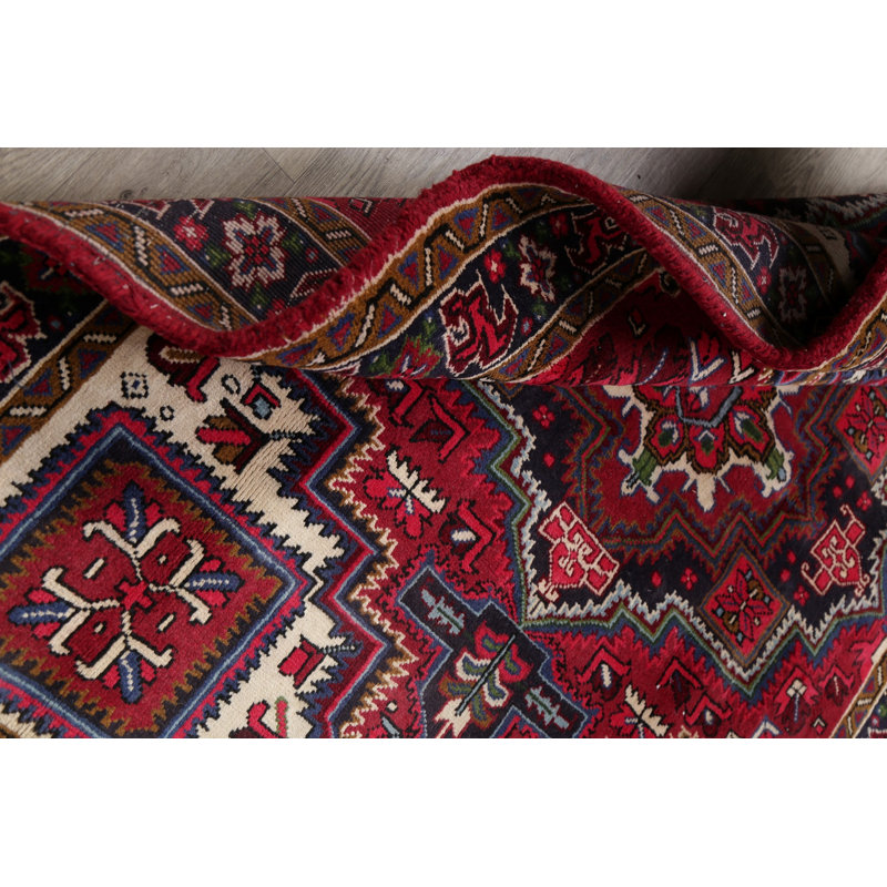 Tapis géométrique rouge 5 x 7