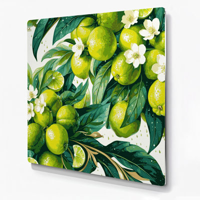 Fruit Lime Persian Green Metal Wall Art