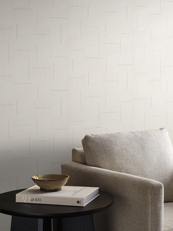 Papier peint Birpa Geo Block Weave, Ivoire