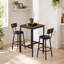 Ensemble de table de bar rustique brun équipé de deux tabourets de bar rembourrés pour les loisirs à la maison