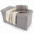 Ebern Designs Set of Two 30-Inch Ottomans, Gray
