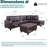 Amielia Faux Leather Sectional-443442138-443442136-443442151