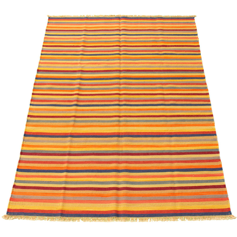 Tapis cuivre foncé en laine fait à la main Kilim