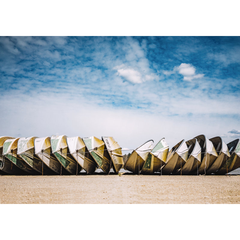 Boats In A Row - Wrapped Canvas Art Prints, 30cm H x 46cm W x 3.8cm D
