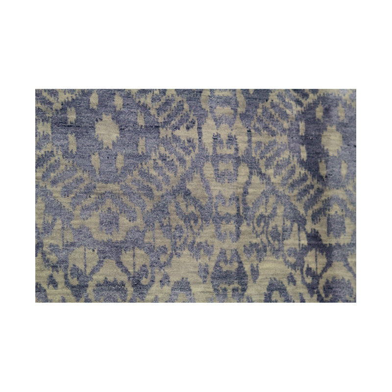 Hand Woven Wool Ikat Area Rug