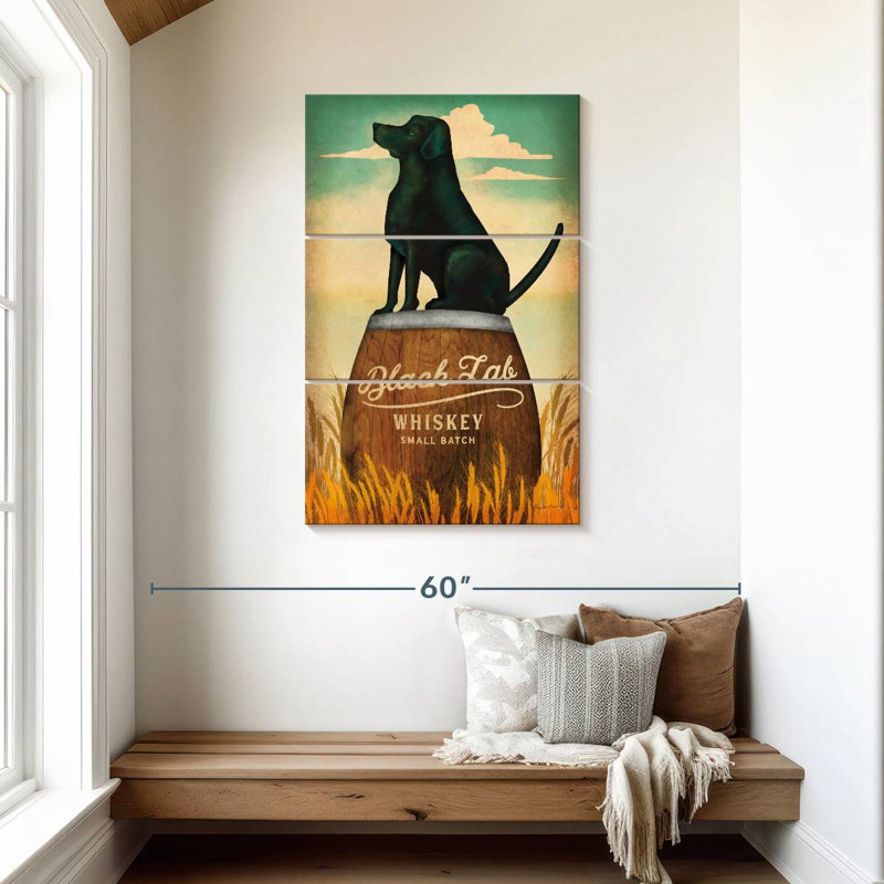 Brampt Black Lab Whiskey, 45" H x 28" W