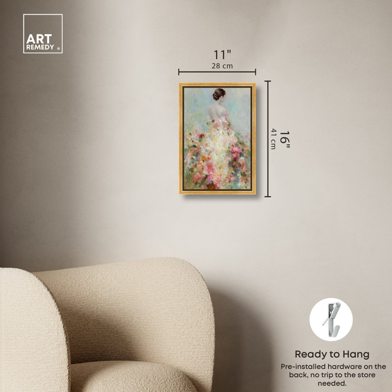«Garden Bride II», reproduction d'art sur toile encadrée par Glam Art par Art Remedy, cadre doré, 10 x 15, 16"H x 11"W