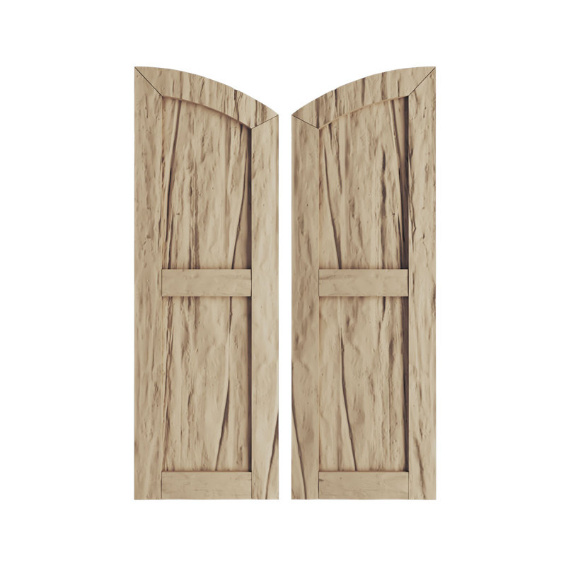 Timberthane deux panneaux plats égaux avec volets elliptiques en faux bois (par paire), 12", 42"