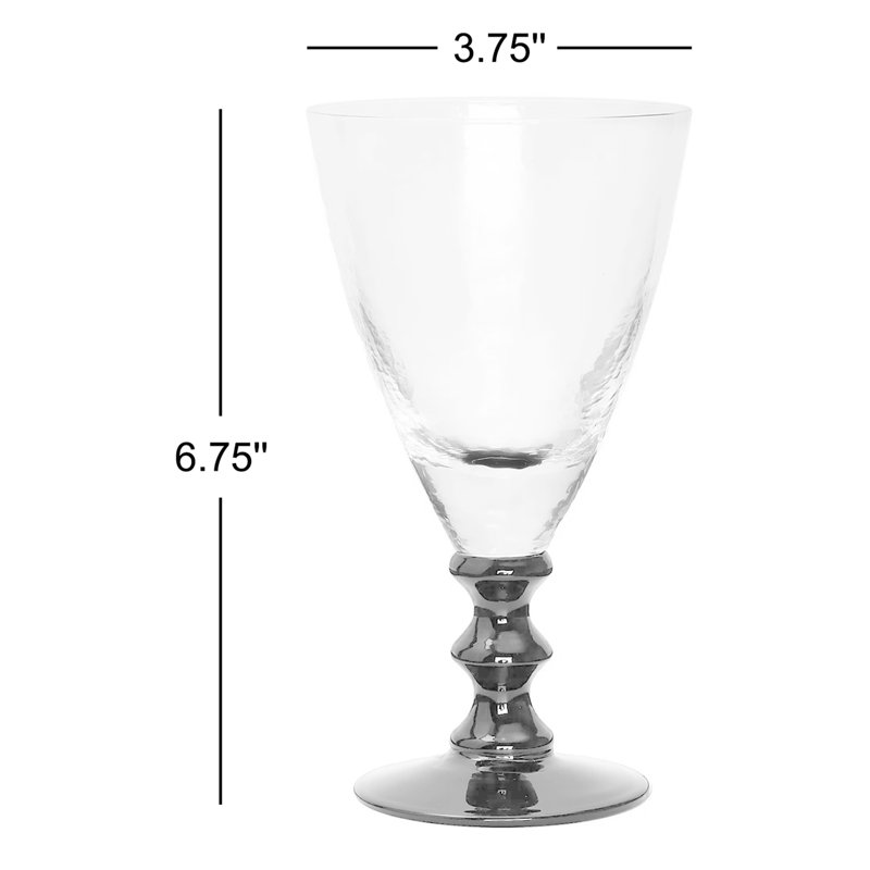 Ensemble de 6 verres à eau à pied blanc, Noir