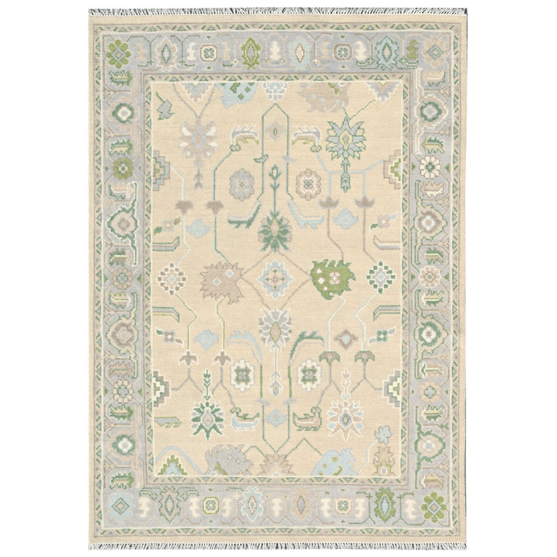 Fiona Hand Knotted Wool Oriental Area Rug, Rectangle 12' x 15'
