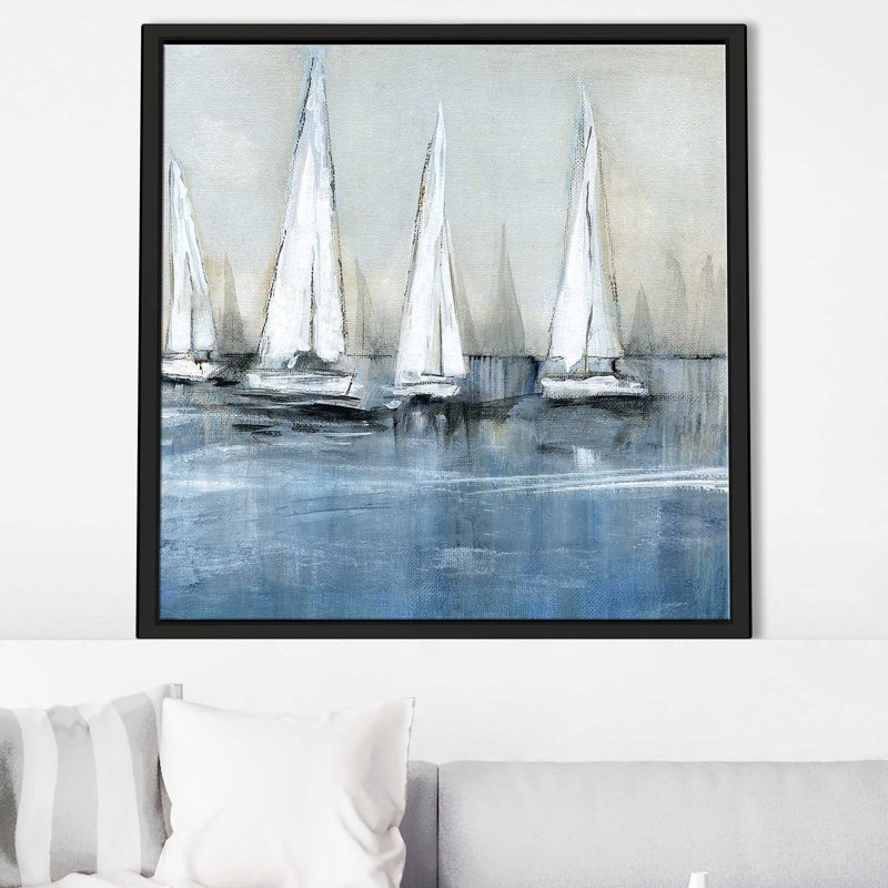 «Waiting for the Sun II» par Susan Jill - Peinture, H 31,5 po x l 31,5 po x P 2 po, Cadre flottant noir