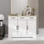 Buffet Buffet - Blanc avec 3 tiroirs et portes pour la maison Exquise Carving 3 armoires de cuisine 3 portes polyvalentes