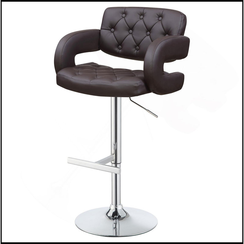Tabouret de bar réglable brun et chrome