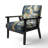 Comfort Of Glory Abstract Expressionism Blue I - Velvet Upholstered Contemporary Arm Chair, Blue Accent Chair