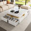 Table basse moderne carrée avec 4 tiroirs-692370475