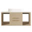 Meuble-lavabo moderne avec rangement en bois massif et lavabo ovale