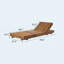 Fauteuil inclinable d'extérieur réglable en bois massif avec dossier à 6 positions Acacia