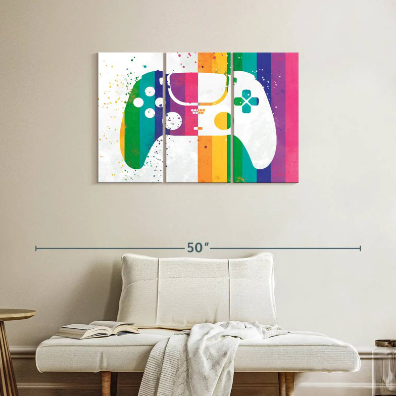 'Rainbow Splatter Controller, 24" H x 38" W