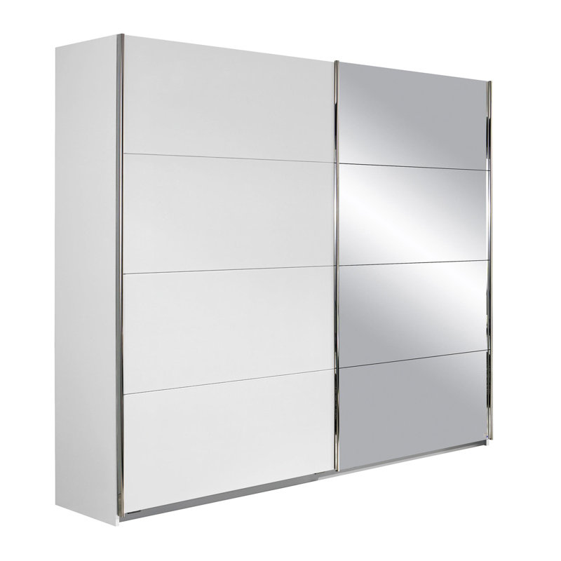 Moita 2 Door Sliding Wardrobe, Alpine white, 210cm H x 181cm W x 62cm D