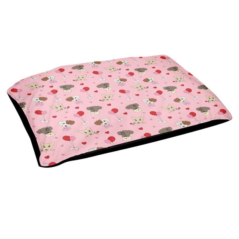 Coussin pour chien d’extérieur st day, Très grand (l 50 po x P 40 po x H 7 po), Rose / Brun