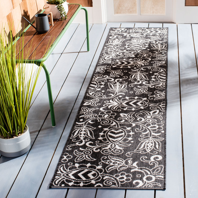 Jie Performance Floral Indoor/Outdoor Area Rug, Runner 2' x 8'