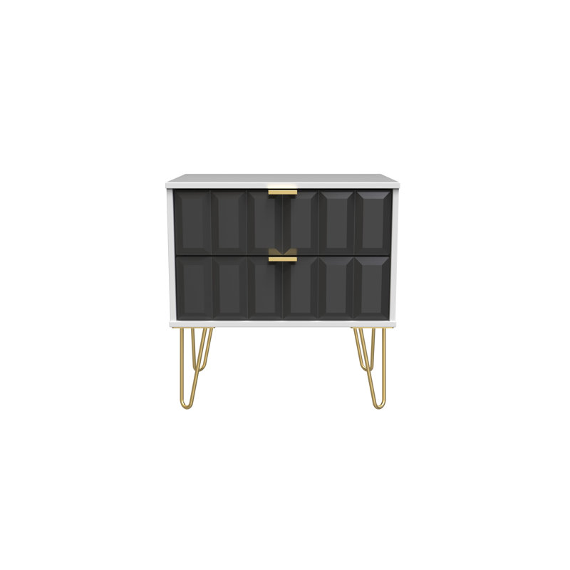 Allem 2 Drawer Midi Chest (Ready Assembled), Graphite/White