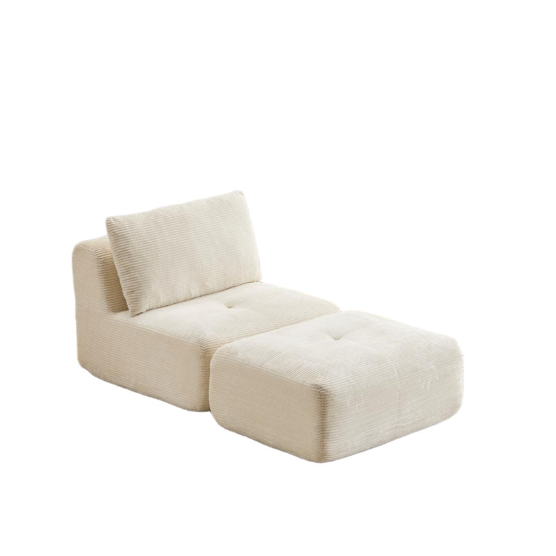 Canapé modulaire en mousse à mémoire de forme, méridienne simple pour le salon, canapé modulaire Cloud, Beige