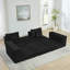 Canapé-lit modulaire en forme de L 79,5 po avec siège en tissu d'ameublement en L et siège repose-pieds amovible avec repose-pieds amovible - aucun assemblage requis-123040637