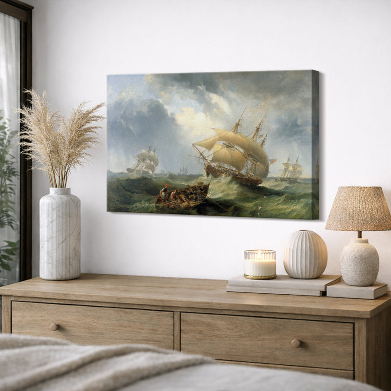 Voilier, art de bord de mer, impression encadrée sur toile, impression sur toile., H 32 po x l 48 po, Toile tendue