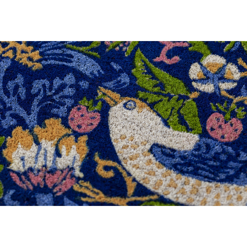 Non-Slip Floral Outdoor Doormat, 0.5" H x 30" L x 18" W