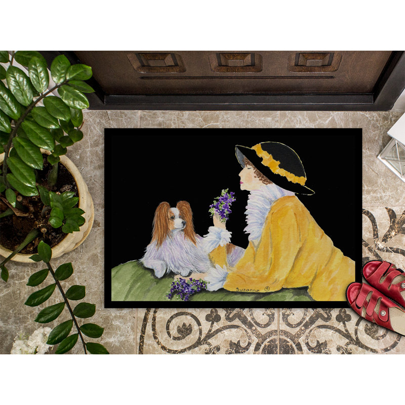 Tapis de porte d’intérieur anti-dérapant papillon, Rectangle 1 pi 6 po x 2 pi 3 po