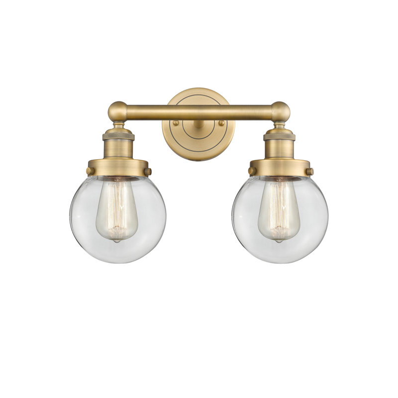 Alphonsa 2 - Light Dimmable Vanity Light, Clear, Brushed Brass