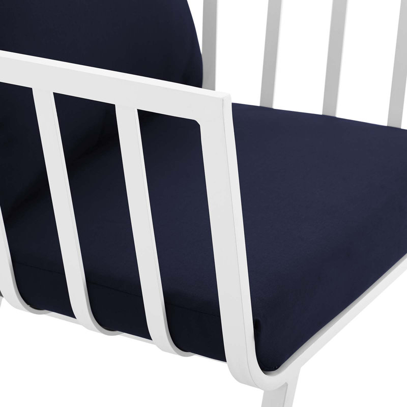 Fauteuil d'extérieur Riverside, Bleu marine/blanc