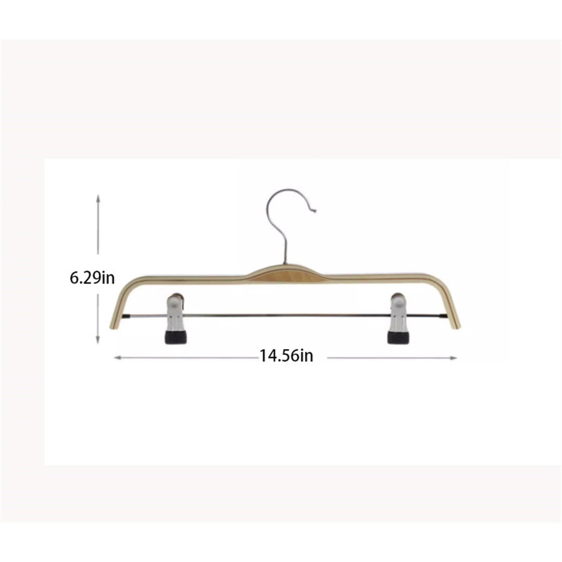 Cintre pour pantalons en bois massif avec pince, 20