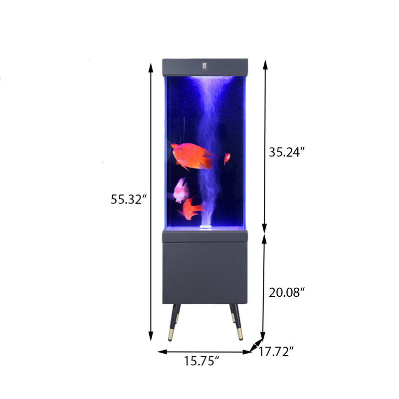 Aquarium en verre 15,75 po, Grey