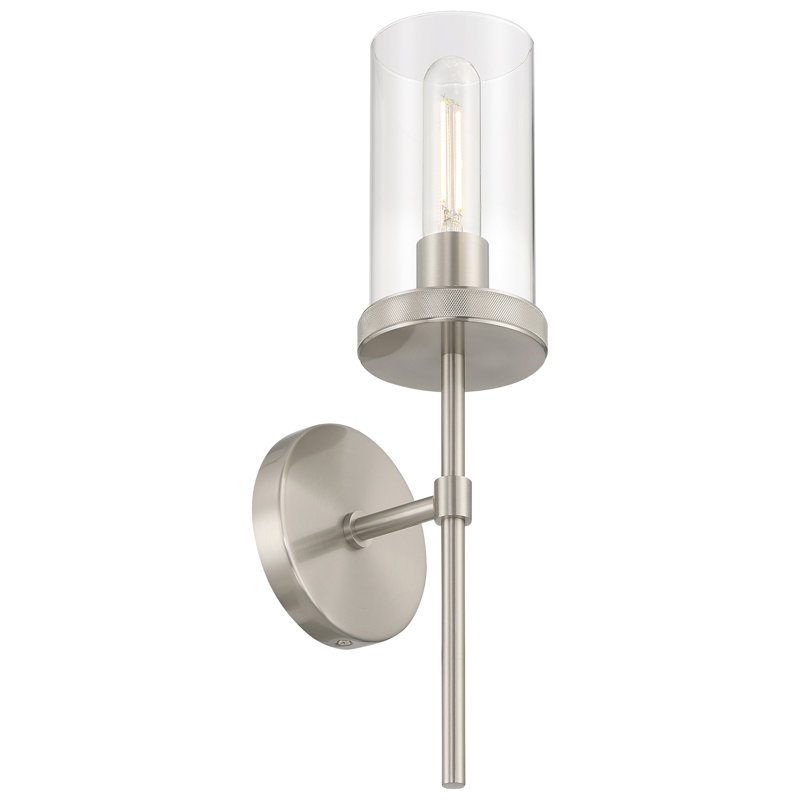 Lily 1 Light Wall Sconce - 16.5"H - Brushed Steel Finish, Brushed Steel