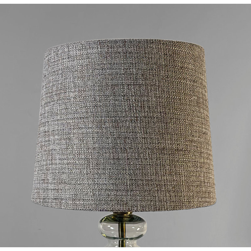 Lampe de table en laiton laiton avec abat-jour texturé crème