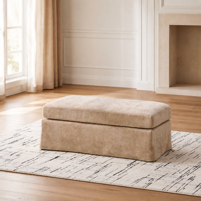 Repose-pieds contemporain rembourré avec pieds en métal