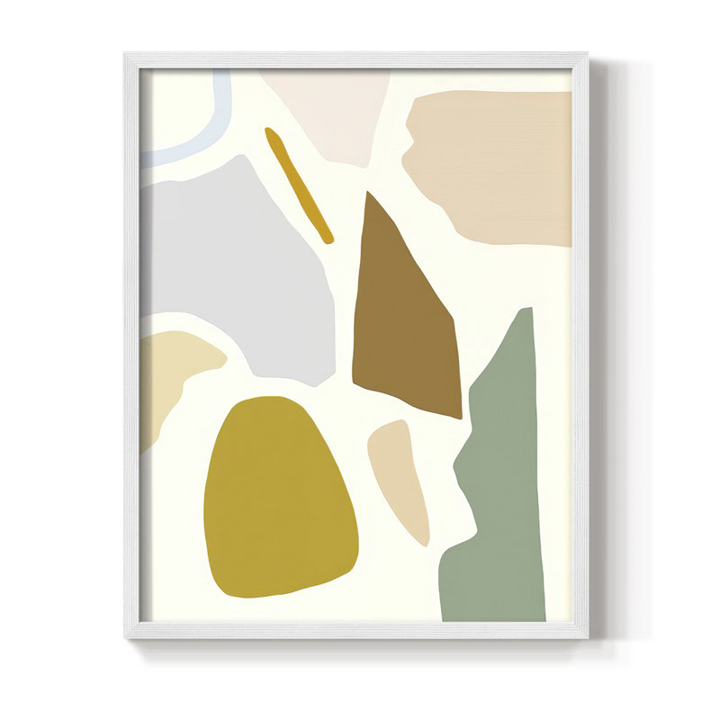 «Pastel Splotches I», reproduction encadrée - bois massif, Blanc, H 14 po x l 11 po