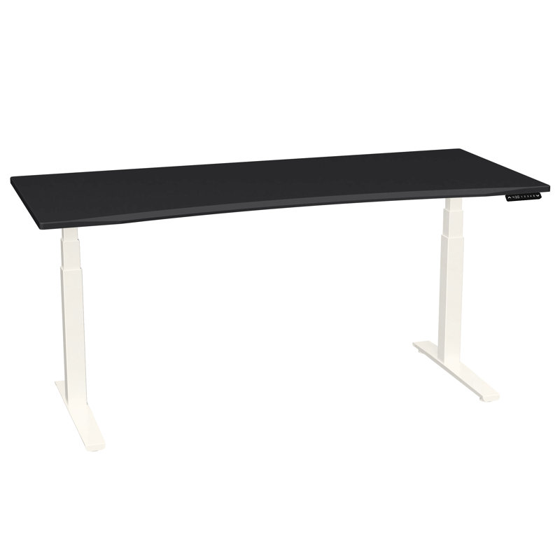 Adjustable Standing Desk, Matte Black/Crystal White