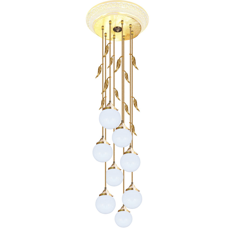 Fortin 8 - Light Candle Style LED Chandelier, White Patina Gold