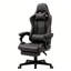 Fauteuil inclinable pivotant en cuir de polyuréthane avec dossier haut, support lombaire et hauteur réglable